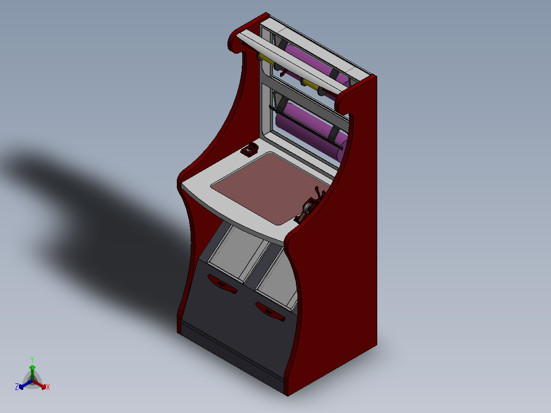 机柜饮料正等轴测图