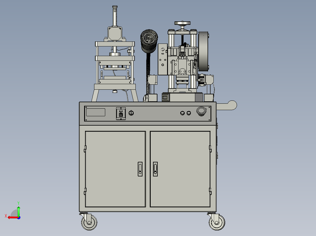 冲床带工作台后视图