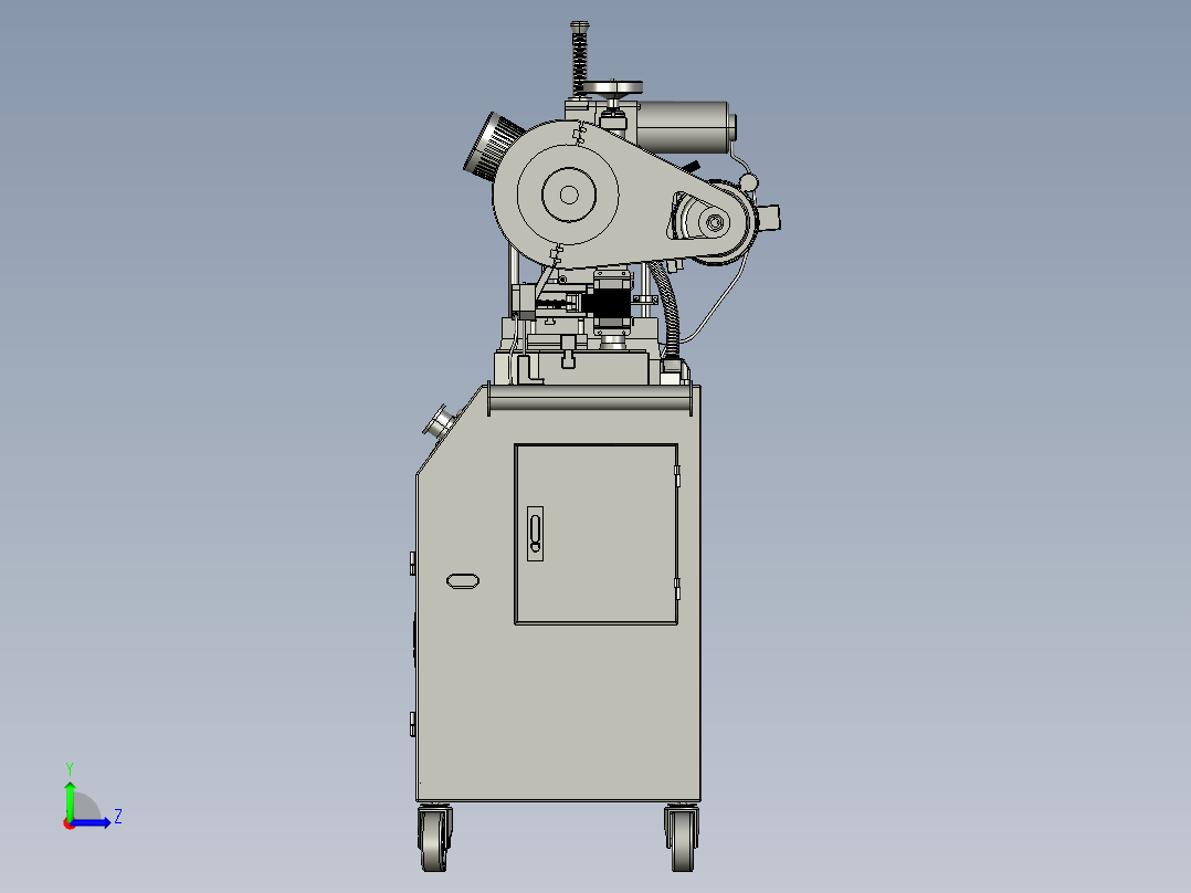 冲床带工作台左视图
