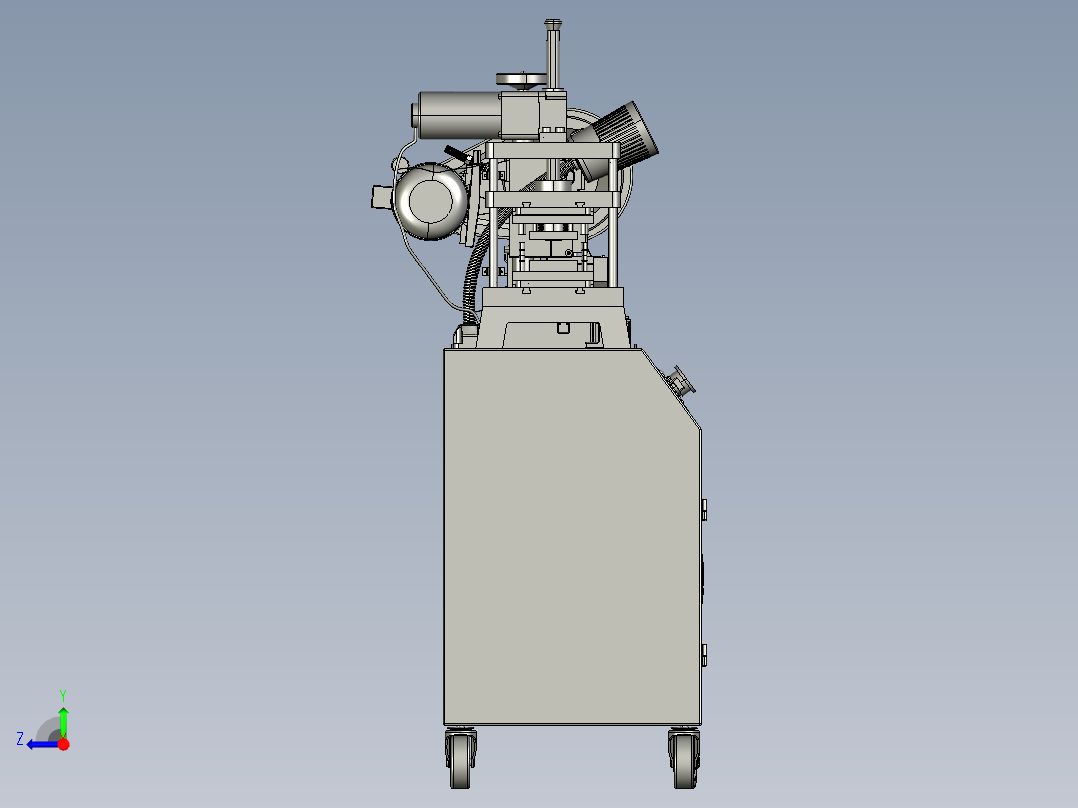冲床带工作台右视图