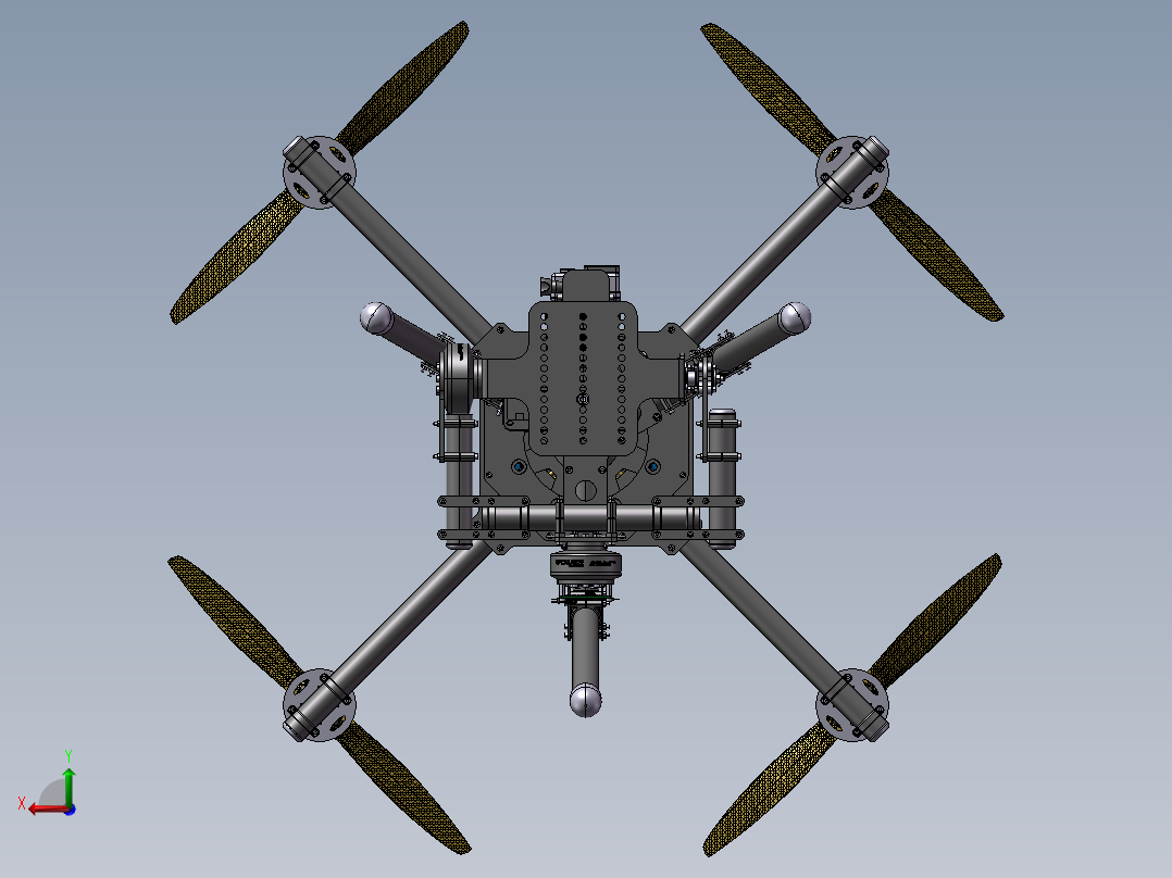 B09-X4航拍四轴无人机模型后视图