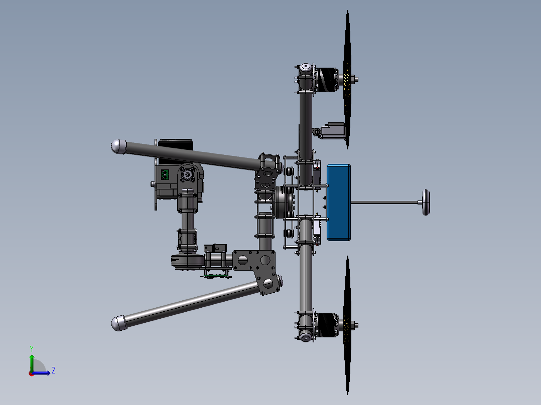B09-X4航拍四轴无人机模型左视图