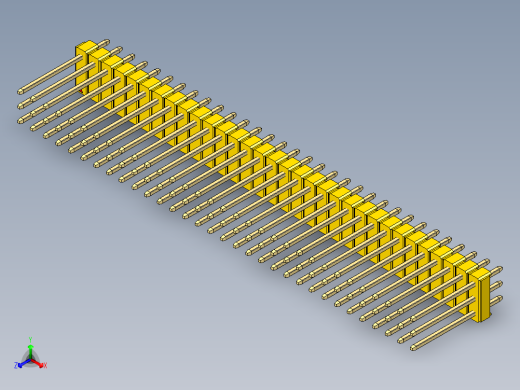 彩色公头100mil（2.54mm）系列-DS1021_yellow_3x32p_100mil_Type5_rev1.0