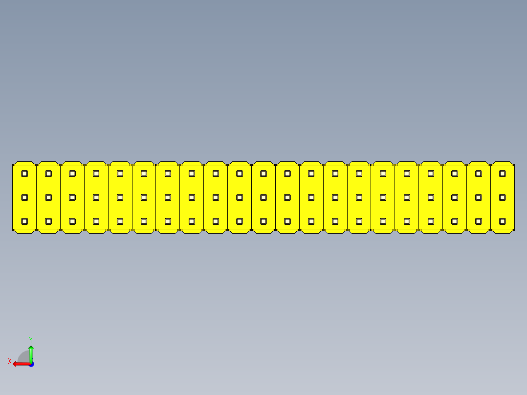 彩色公头100mil（2.54mm）系列-DS1021_yellow_3x21p_100mil_Type43_rev1.0后视图