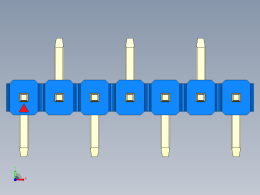 彩色公排针 100mil 2.54mm 系列-DS1022_blue_07p_100mil_Type_SMT_R2_rev1.0前视缩略图