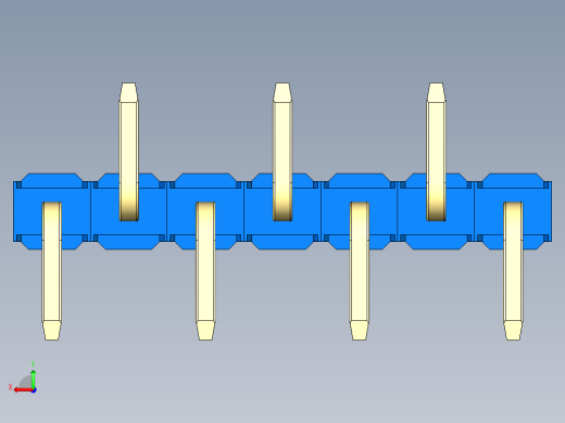 彩色公排针 100mil 2.54mm 系列-DS1022_blue_07p_100mil_Type_SMT_R2_rev1.0后视缩略图