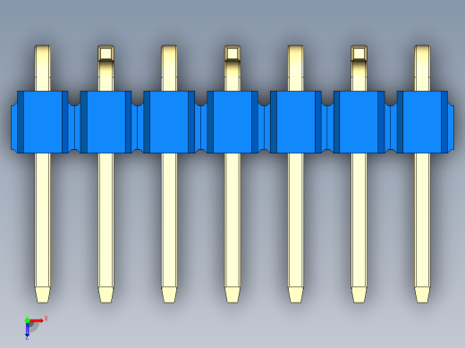 彩色公排针 100mil 2.54mm 系列-DS1022_blue_07p_100mil_Type_SMT_R2_rev1.0俯视缩略图