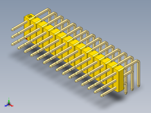 彩色公排针 100mil 2.54mm 系列-DS1022_yellow_3x15p_100mil_TypeD_rev1.0