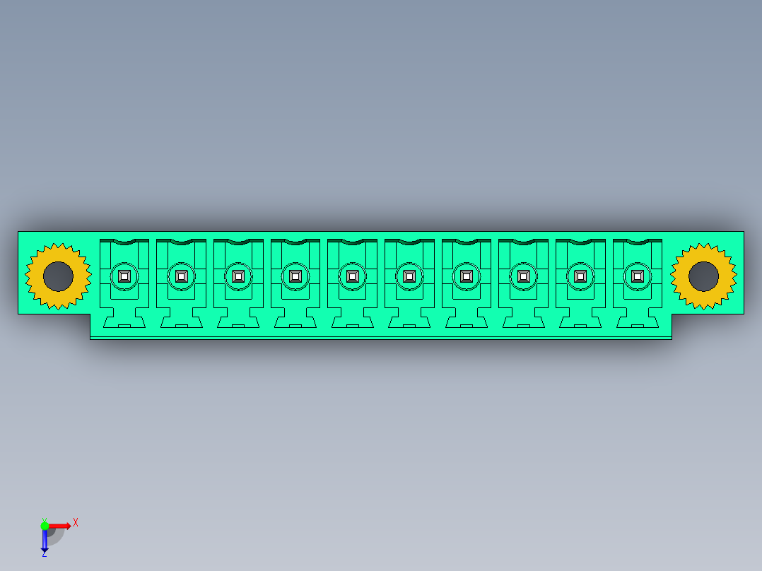 DEGSON 15EDG（公头） 3.81mm 螺钉锁紧，插拔式接线端子 FullPack-15EDGVM-3.81-10P-14-00AH俯视图