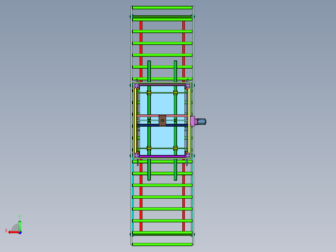 纸箱上盖的自动化关箱压合装置后视图