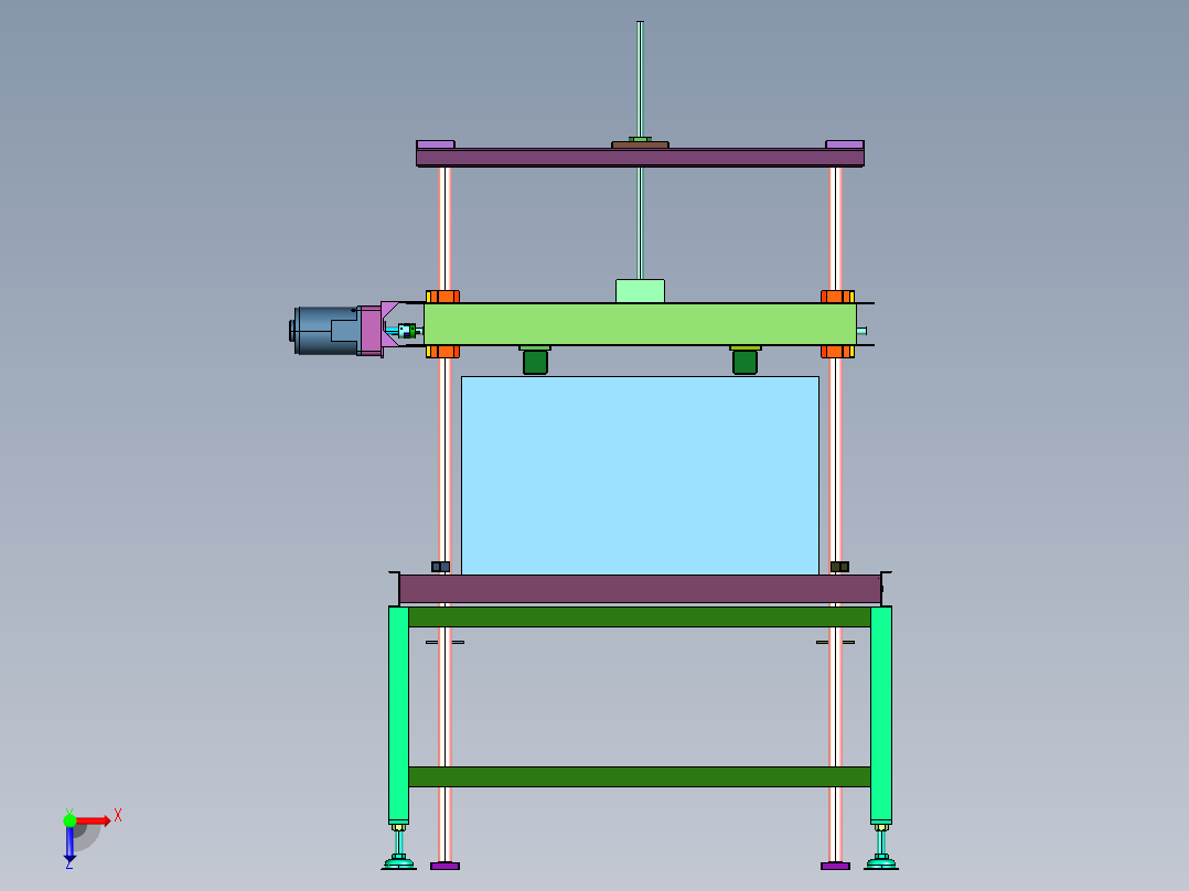 纸箱上盖的自动化关箱压合装置俯视图