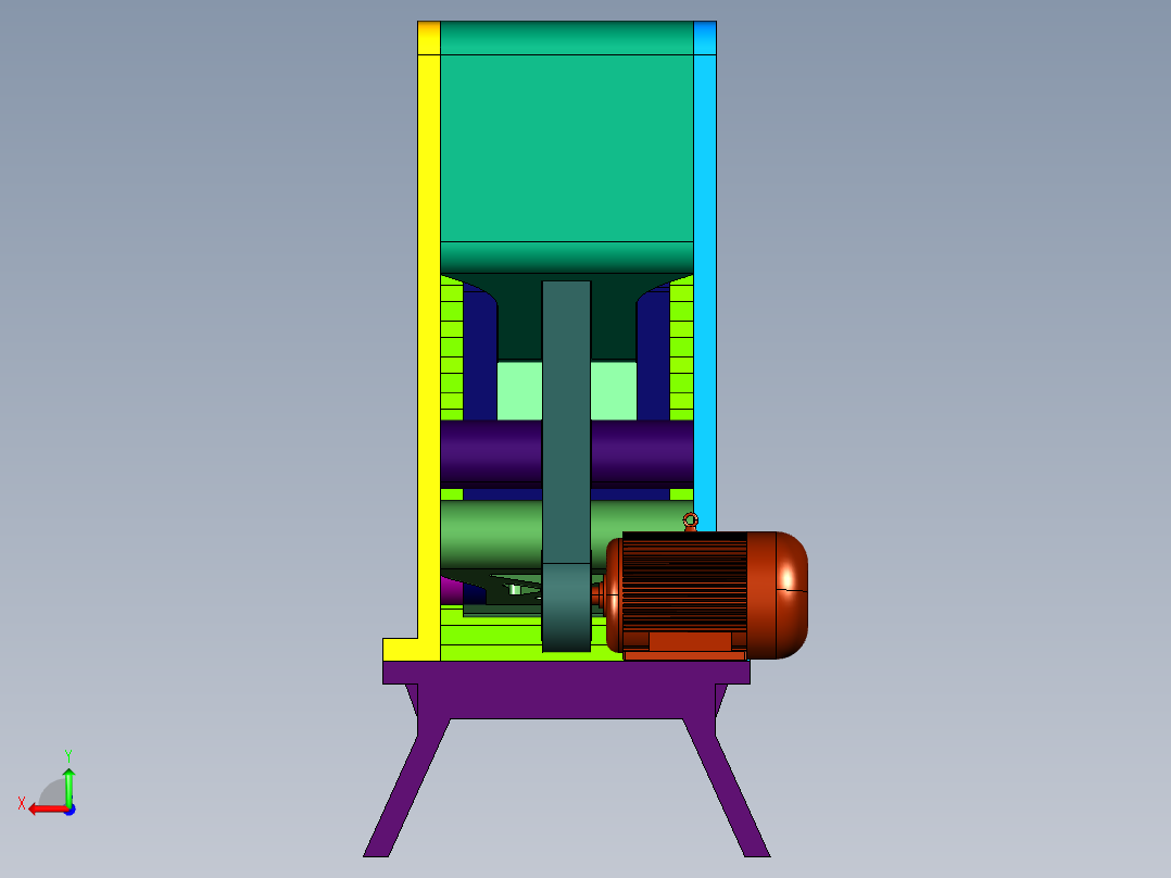 连杆传动水口料塑料破碎机后视图