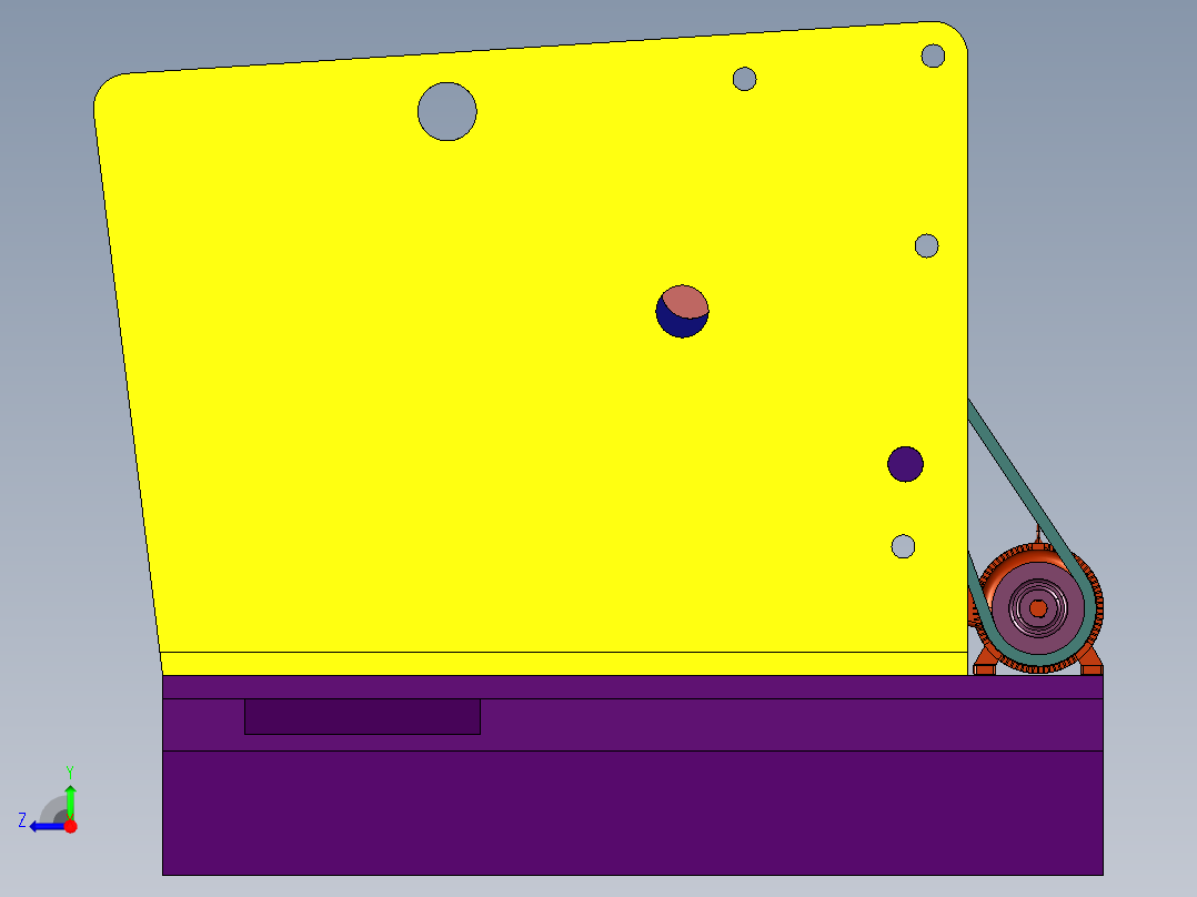 连杆传动水口料塑料破碎机右视图