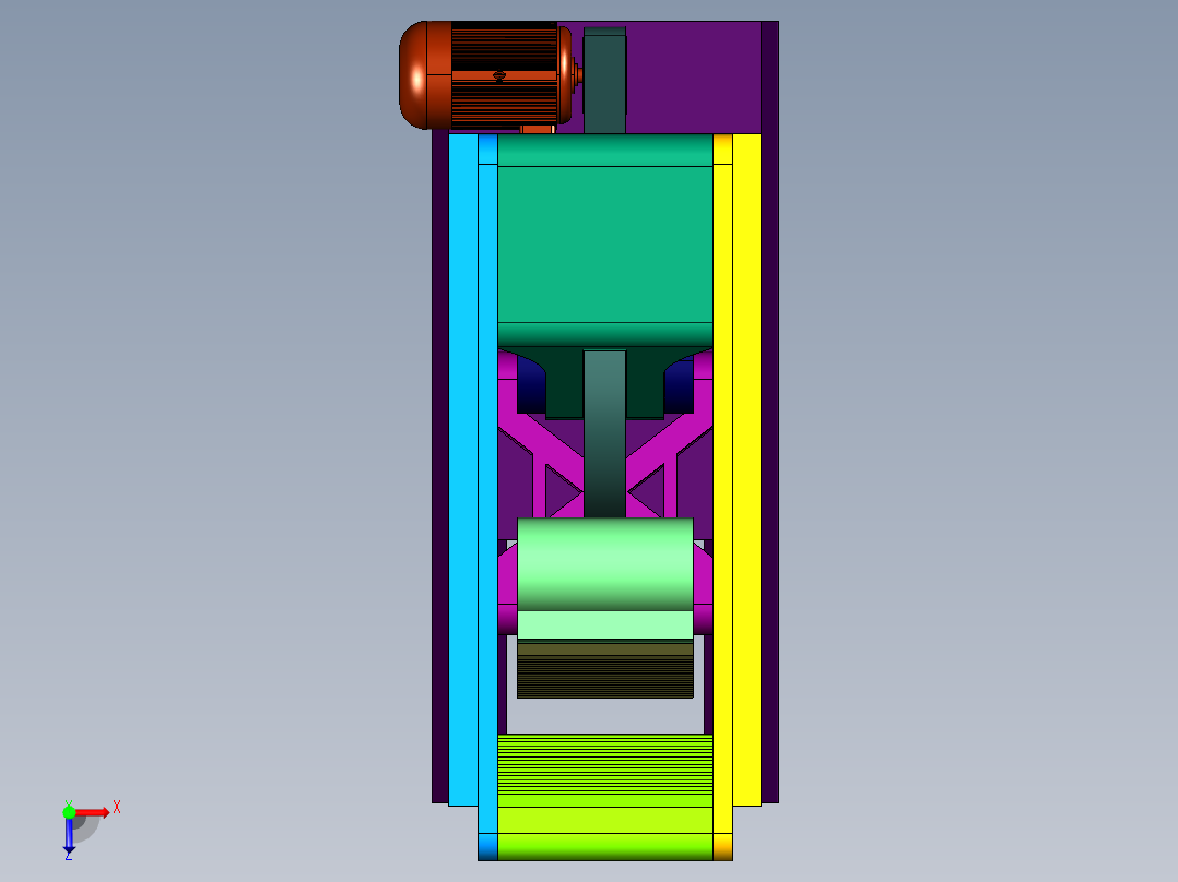 连杆传动水口料塑料破碎机俯视图