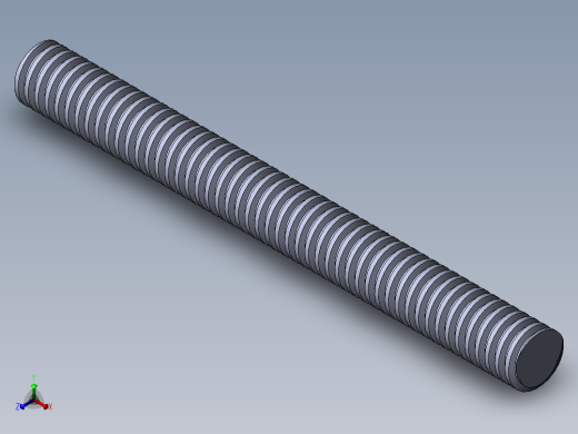 公制 （ISO） 梯形螺钉-TR20x4x200.SLDPRT正等轴测缩略图