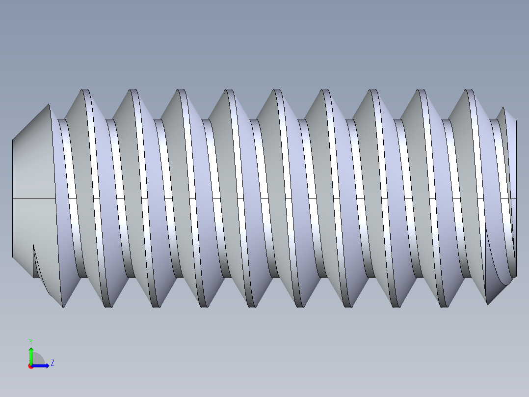 UNC 平头紧定螺钉-UNC SET SCREW 10-24 x0.4375.STEP左视图