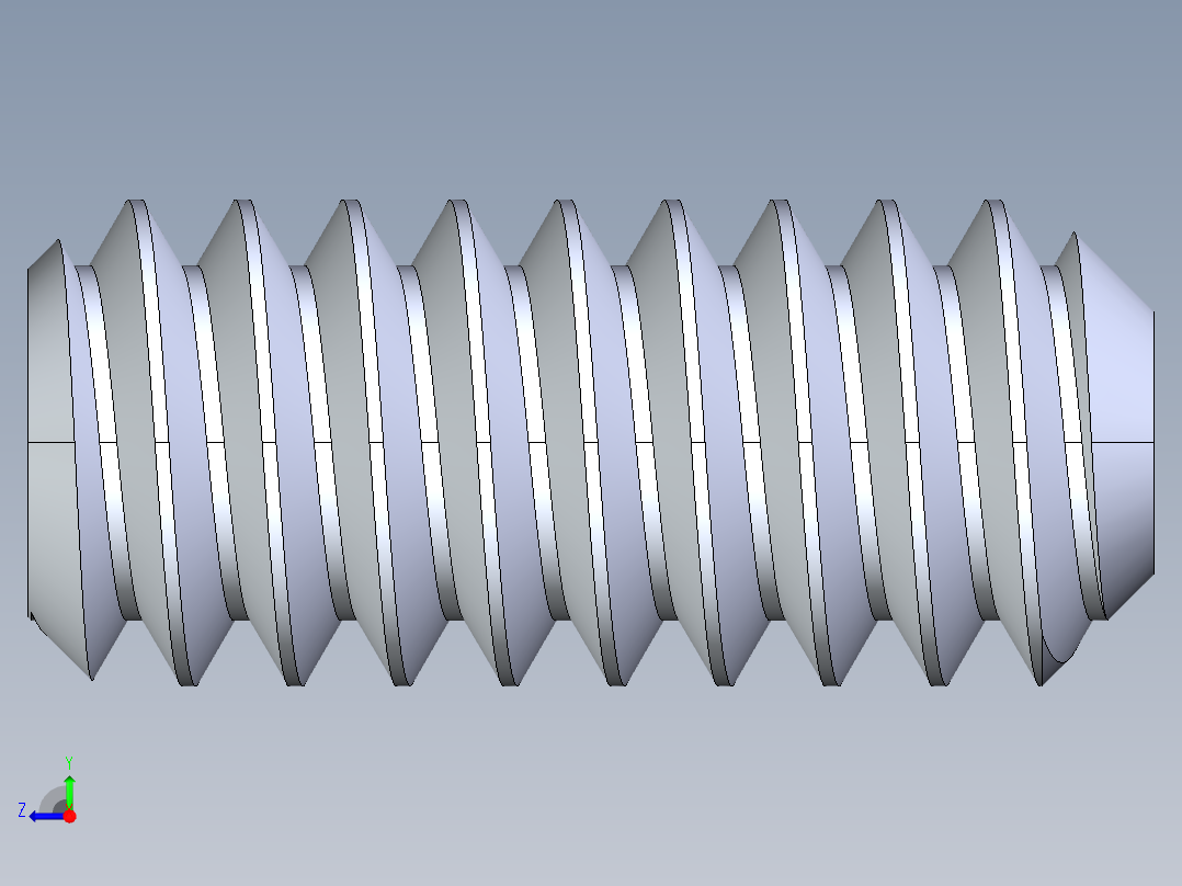 UNC 平头紧定螺钉-UNC SET SCREW 10-24 x0.4375.STEP右视图