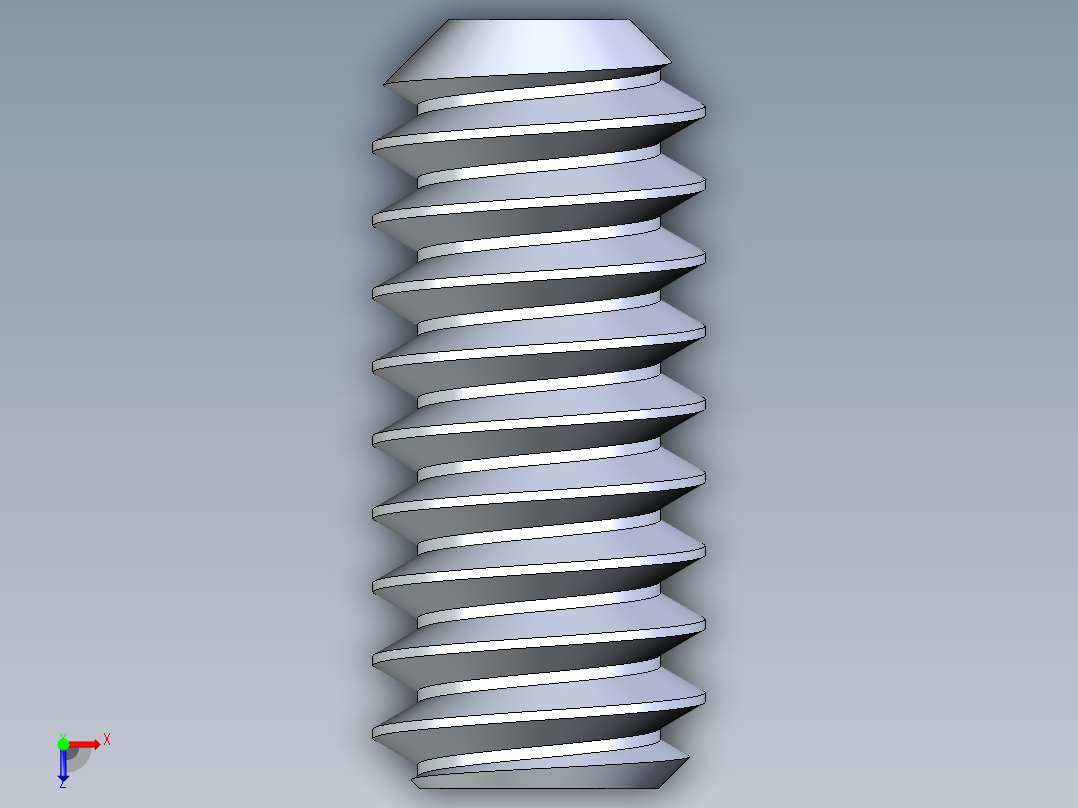 UNC 平头紧定螺钉-UNC SET SCREW 10-24 x0.4375.STEP俯视图