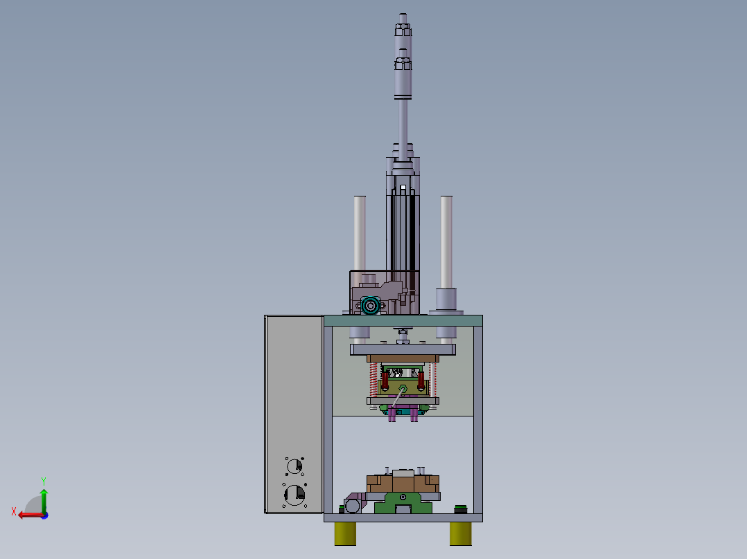 铆压热熔机后视图