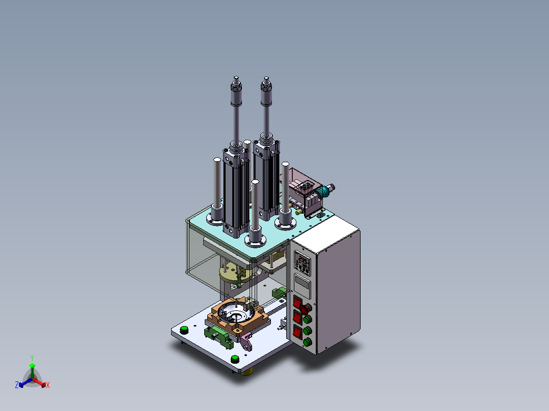 铆压热熔机正等轴测图