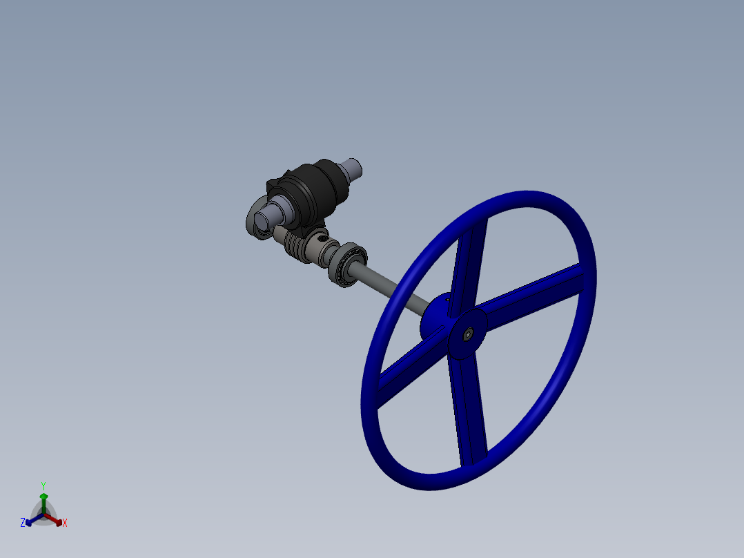 直角转弯齿轮箱适用于球阀、旋塞阀和蝶阀的操作正等轴测图