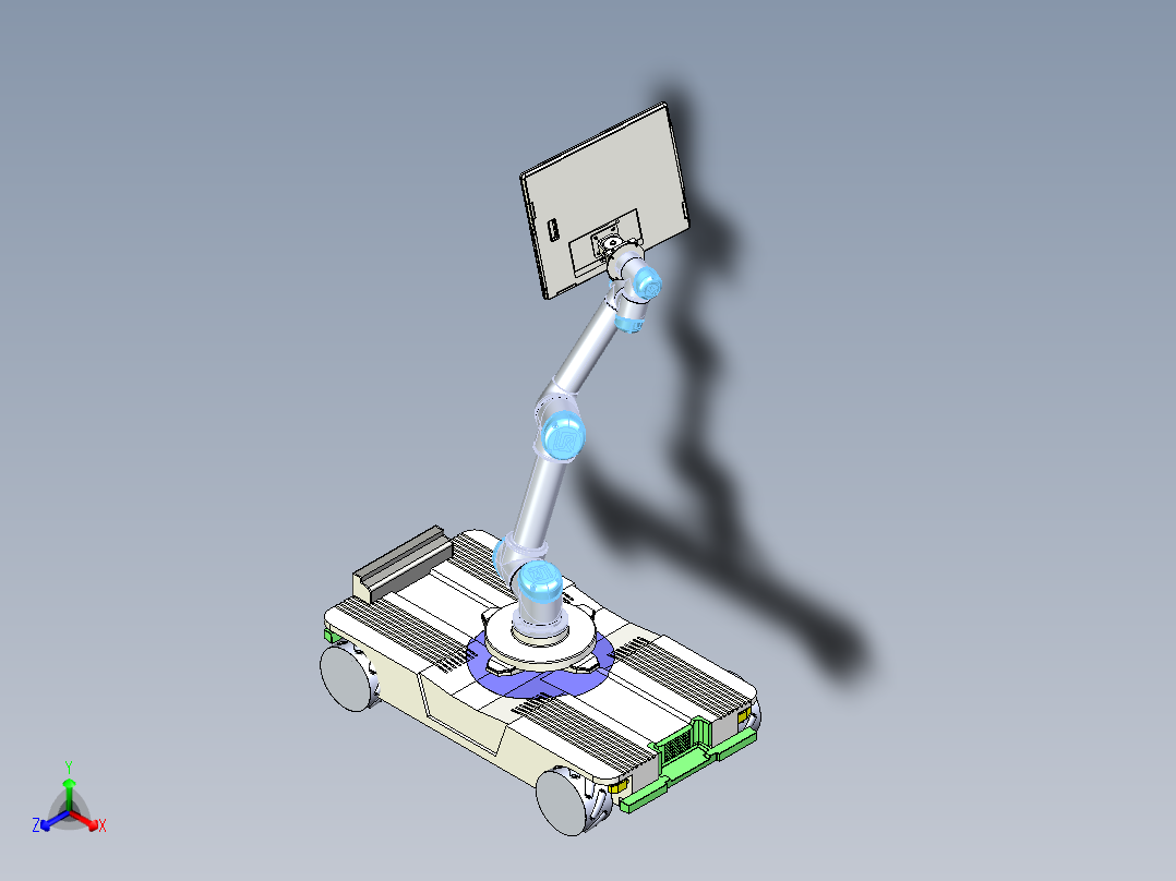 一款带显示器的AGV小车SW三维模型设计
