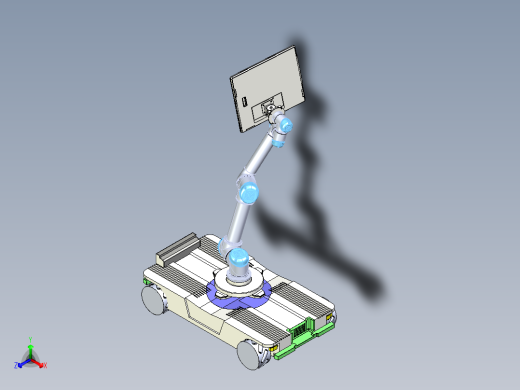 一款带显示器的AGV小车SW三维模型设计