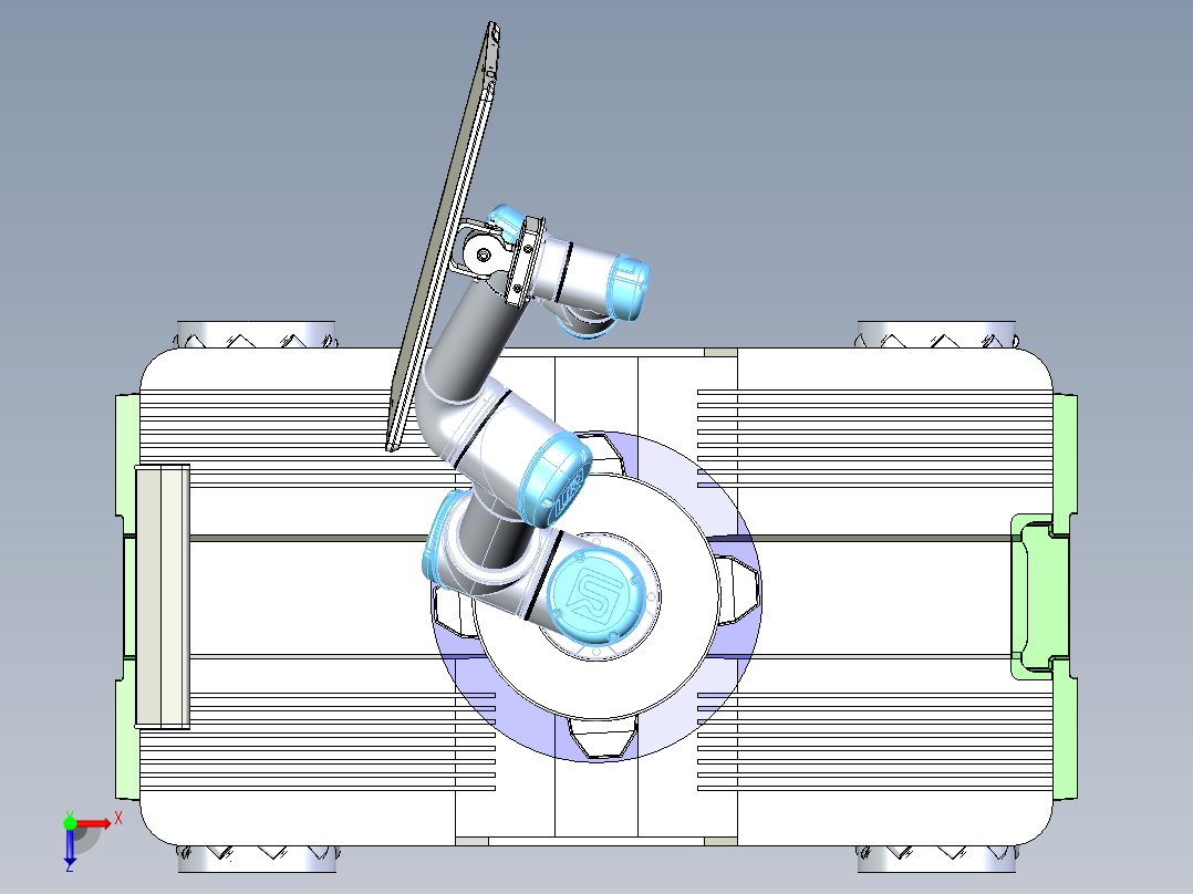 一款带显示器的AGV小车SW三维模型设计俯视图