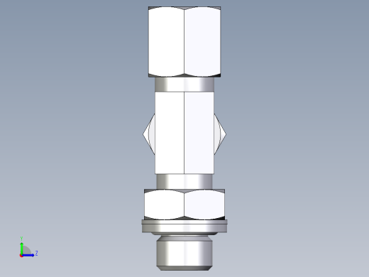 卡套式工业通用硬管接头EO_Adjustable_locknut_run_tee_LEE06ZSRCF左视缩略图