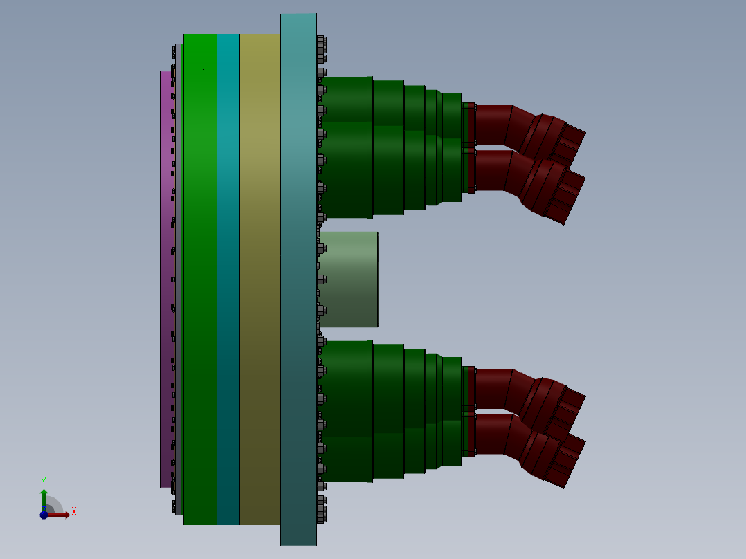 顶管机的总体方案与顶推装置sw14前视图