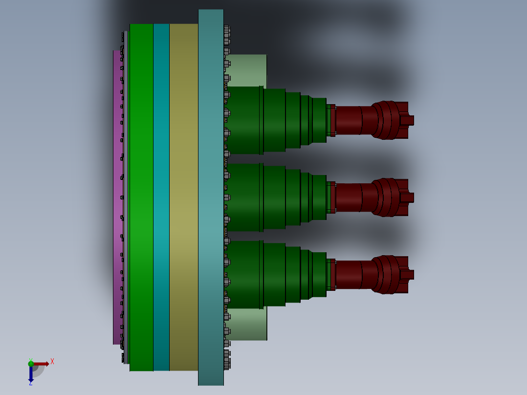 顶管机的总体方案与顶推装置sw14俯视图