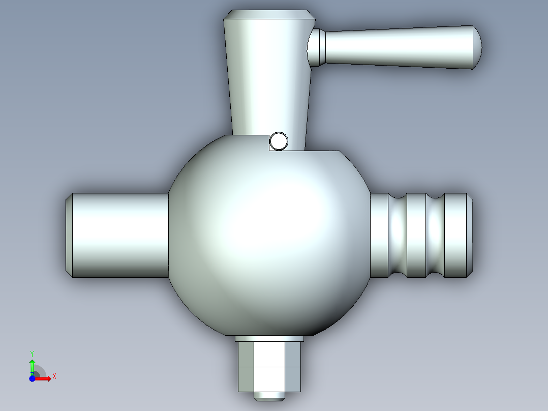 煤气表球阀开关前视图