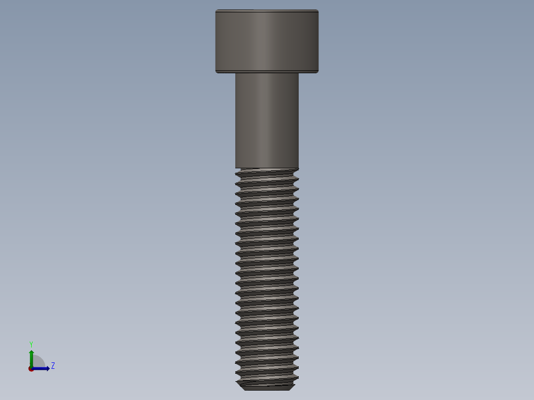 Screw_DIN_912_M8x40_A2.SLDPRT公制内六角螺钉左视图