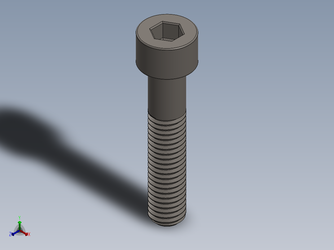 Screw_DIN_912_M8x40_A2.SLDPRT公制内六角螺钉正等轴测图