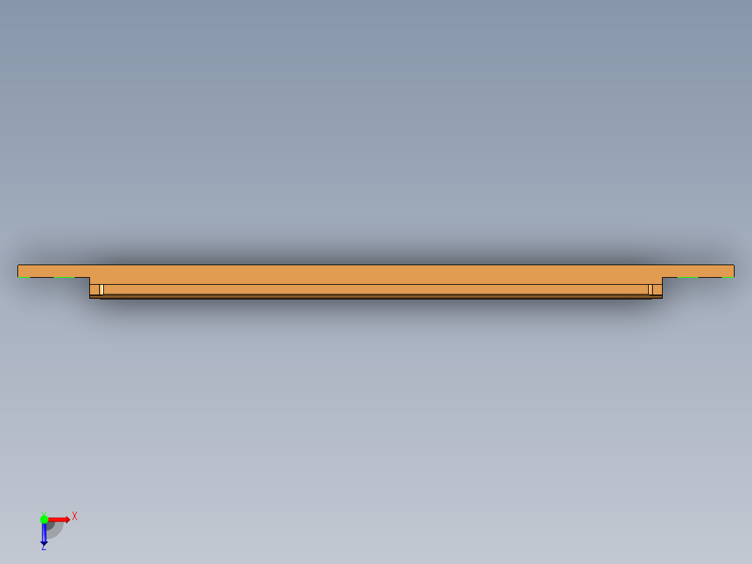 三轴金属外壳粗铣内腔UG程序模型俯视图