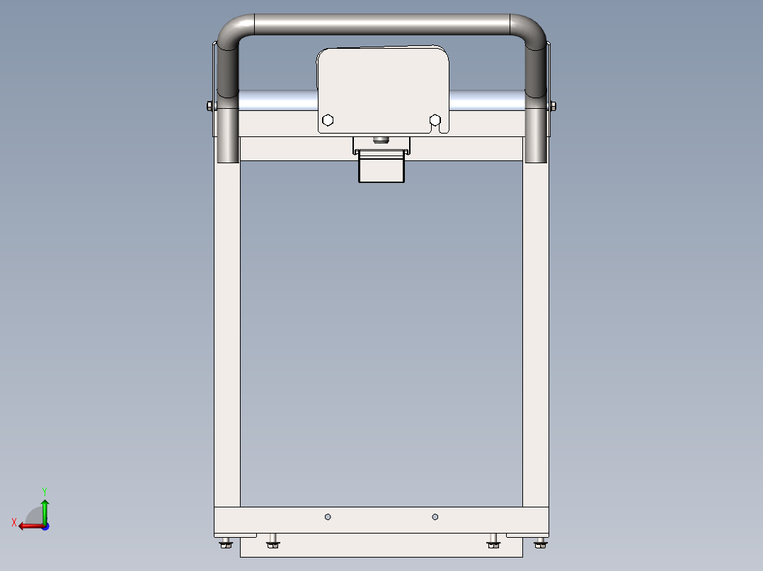 货架、带滚筒的移动台车后视图