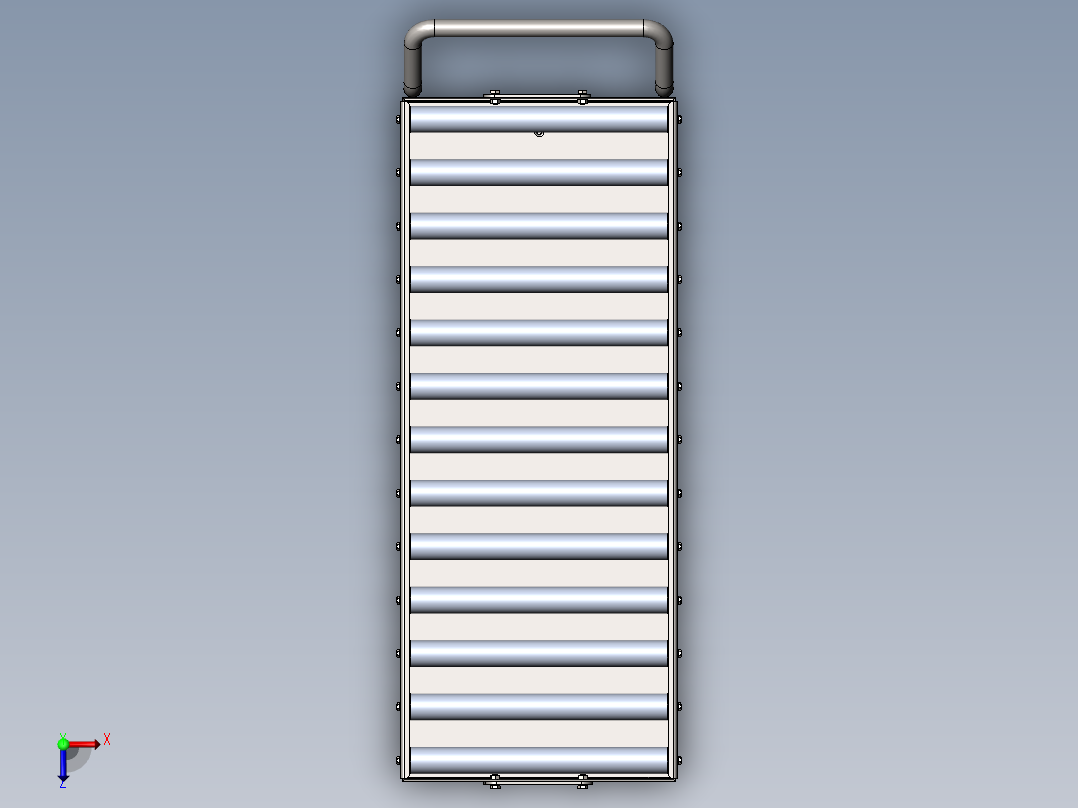货架、带滚筒的移动台车俯视图