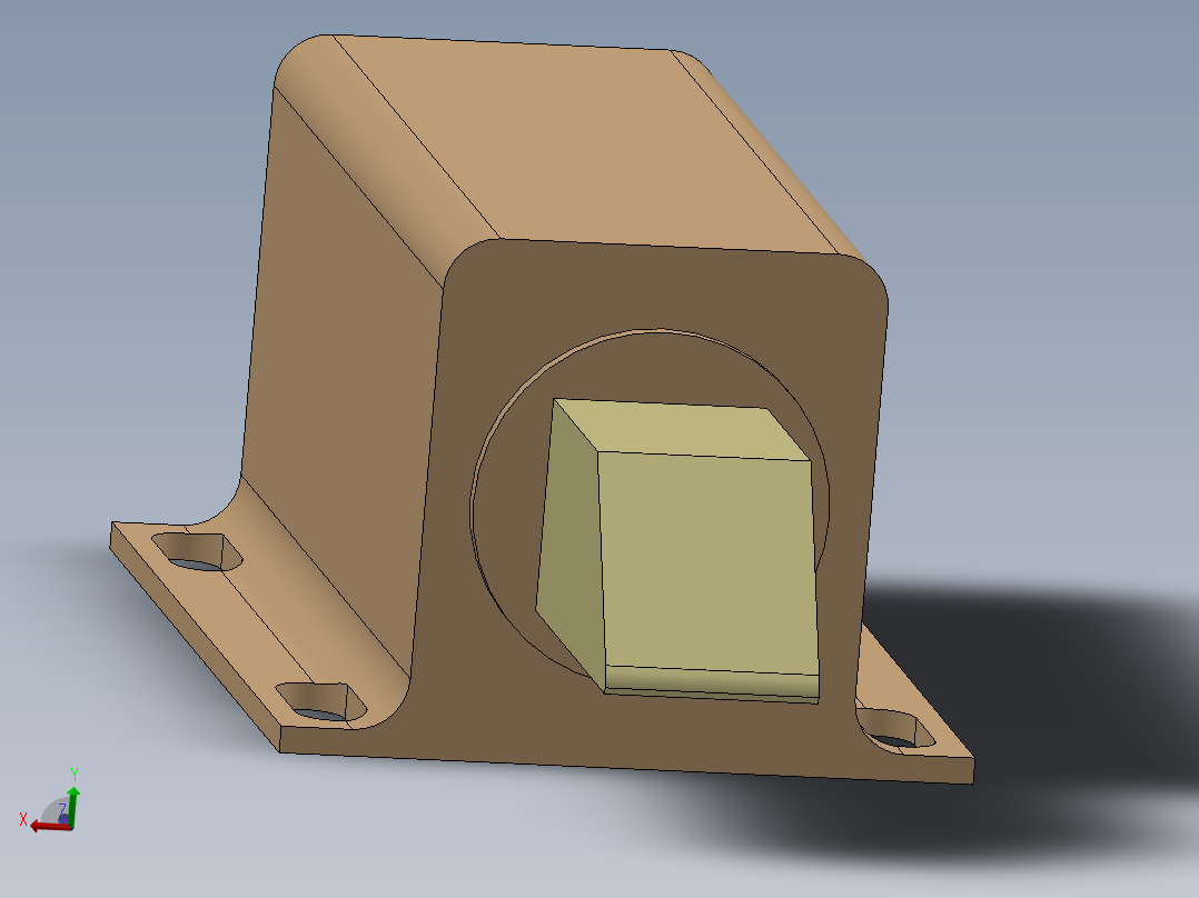 电磁锁占位模型主视图