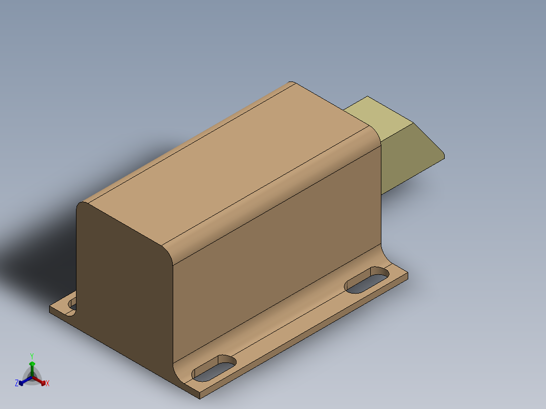 电磁锁占位模型正等轴测图