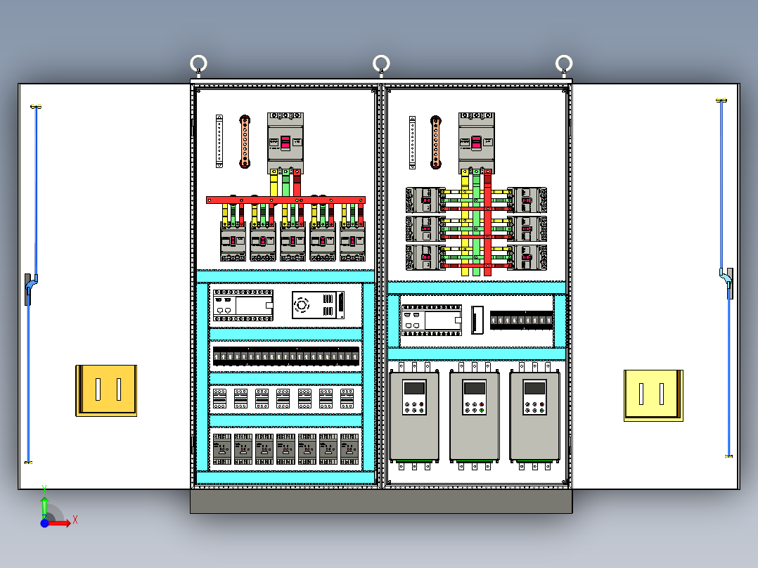 双柜组装630Aplc4011+630A竖装plc控制柜 56237前视图