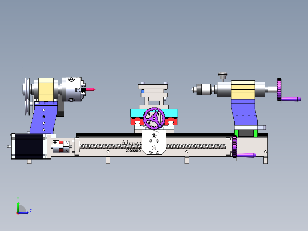 桌面数控小车床 887979左视图