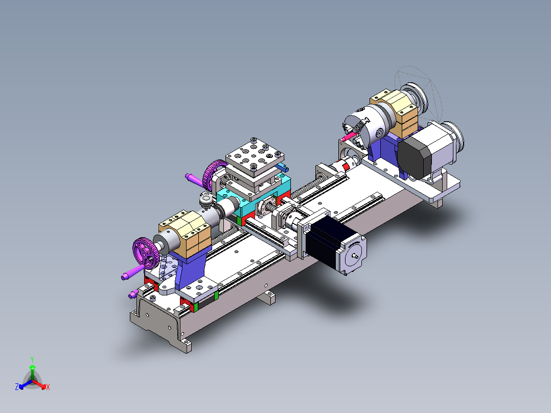 桌面数控小车床 887979正等轴测图