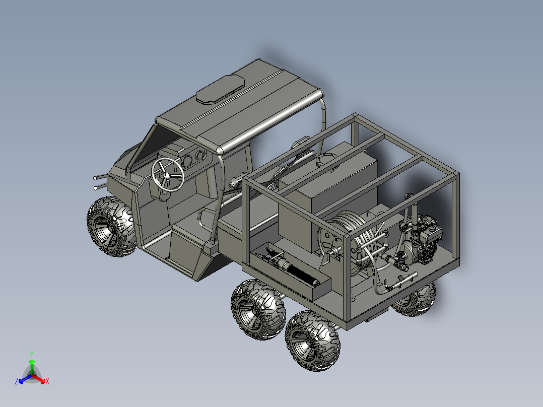 卡丁车 钢管车(46)正等轴测图