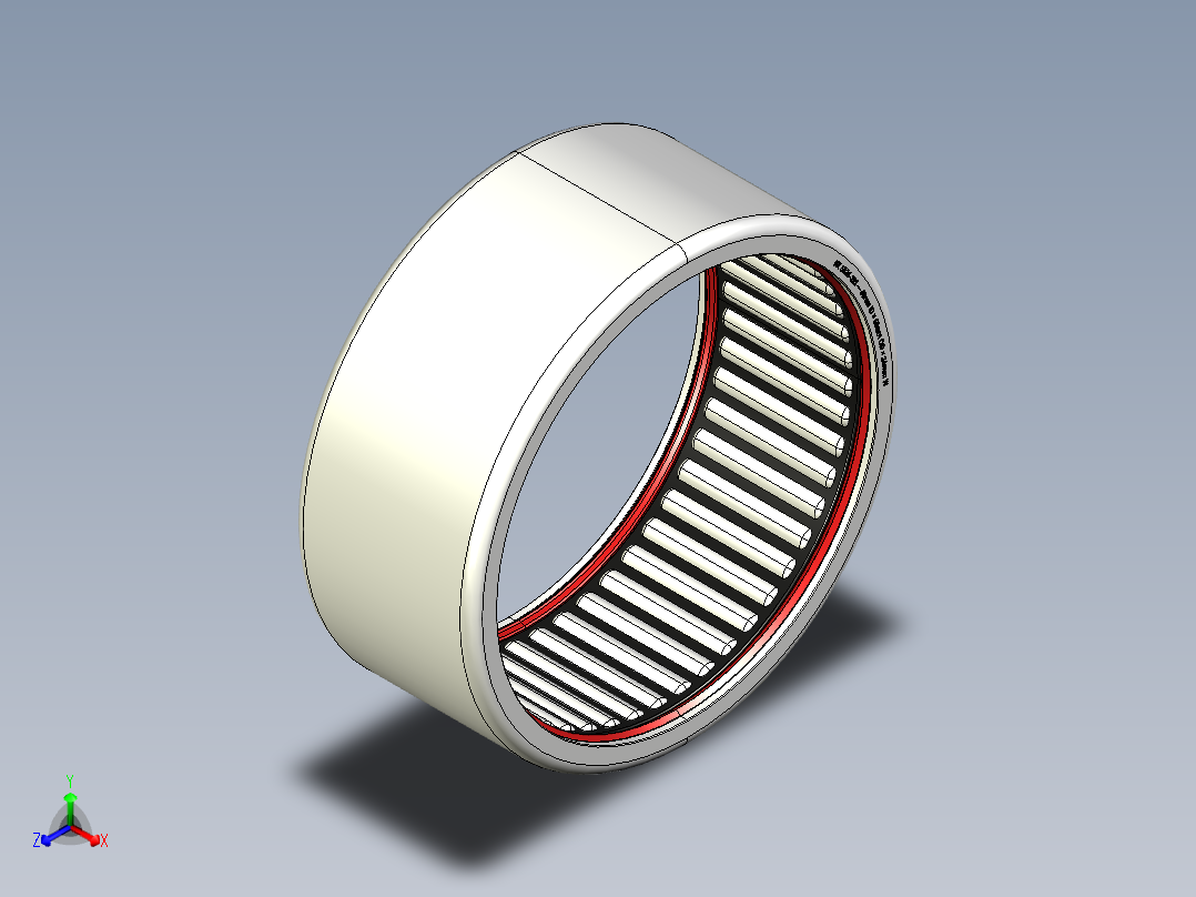 完整的公制HK-2RS系列，拉伸杯，密封，双开口滚针轴承库SolidWorks和Step模型正等轴测图