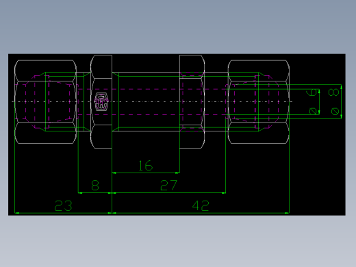 PARKER管接头EO Bulkhead union SV08L71(16)_front