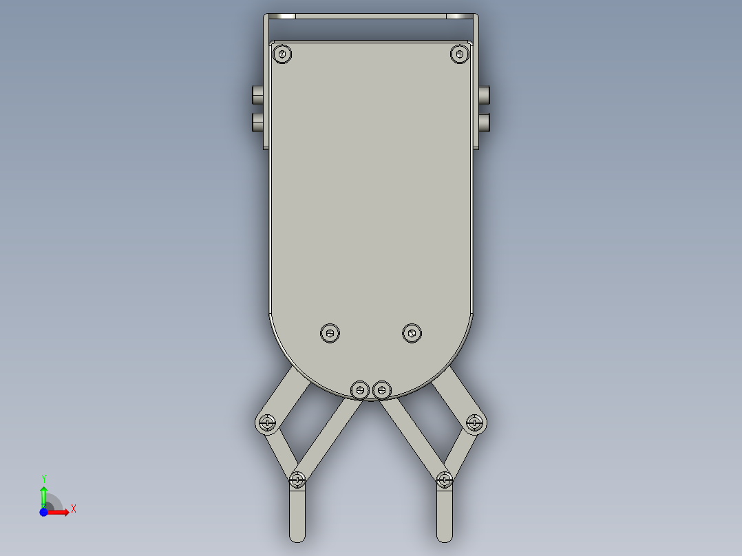四杆机构夹爪设计前视图