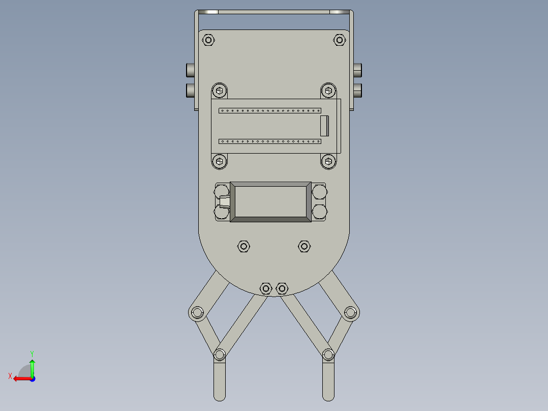 四杆机构夹爪设计后视图
