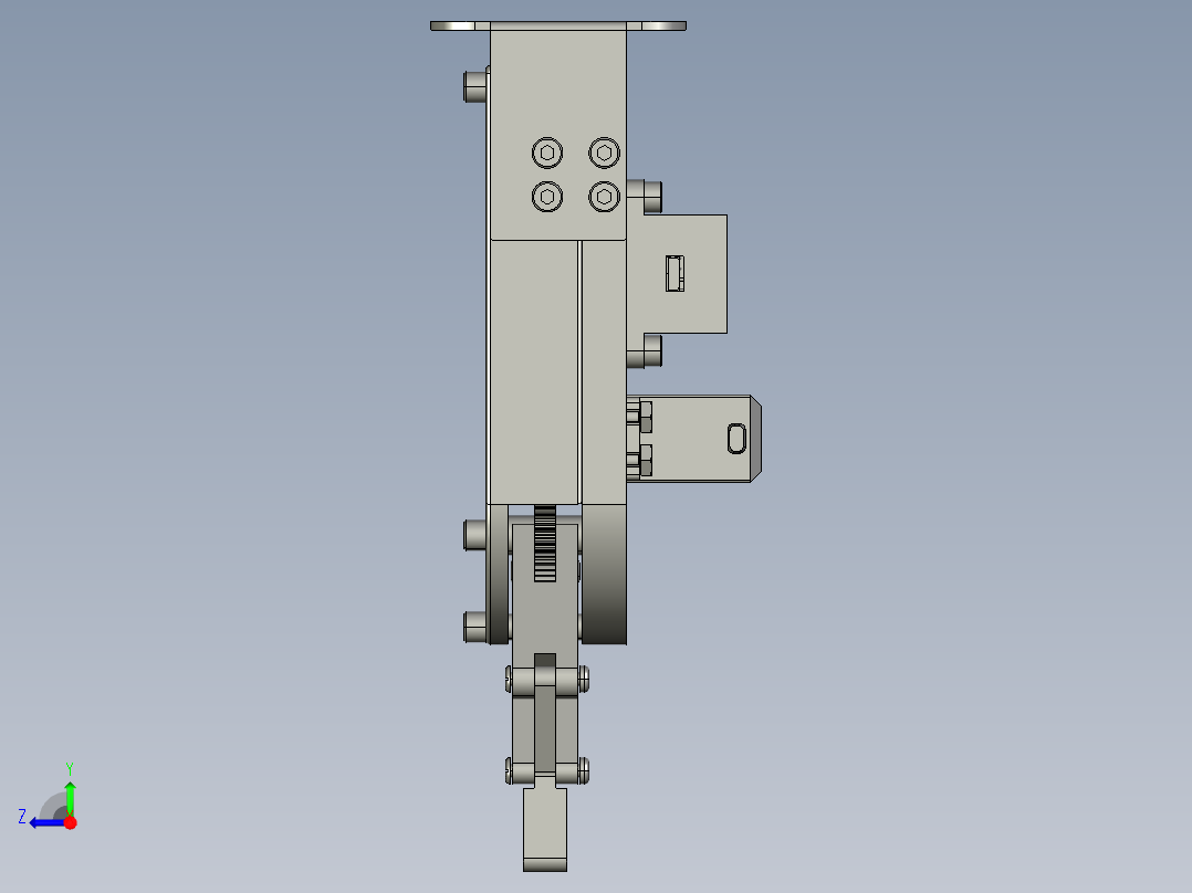 四杆机构夹爪设计右视图