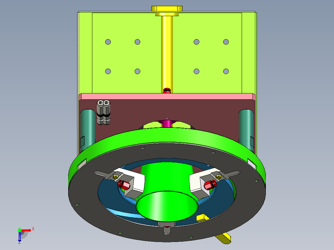 桶装方便面纸盖拉力测试治具俯视图