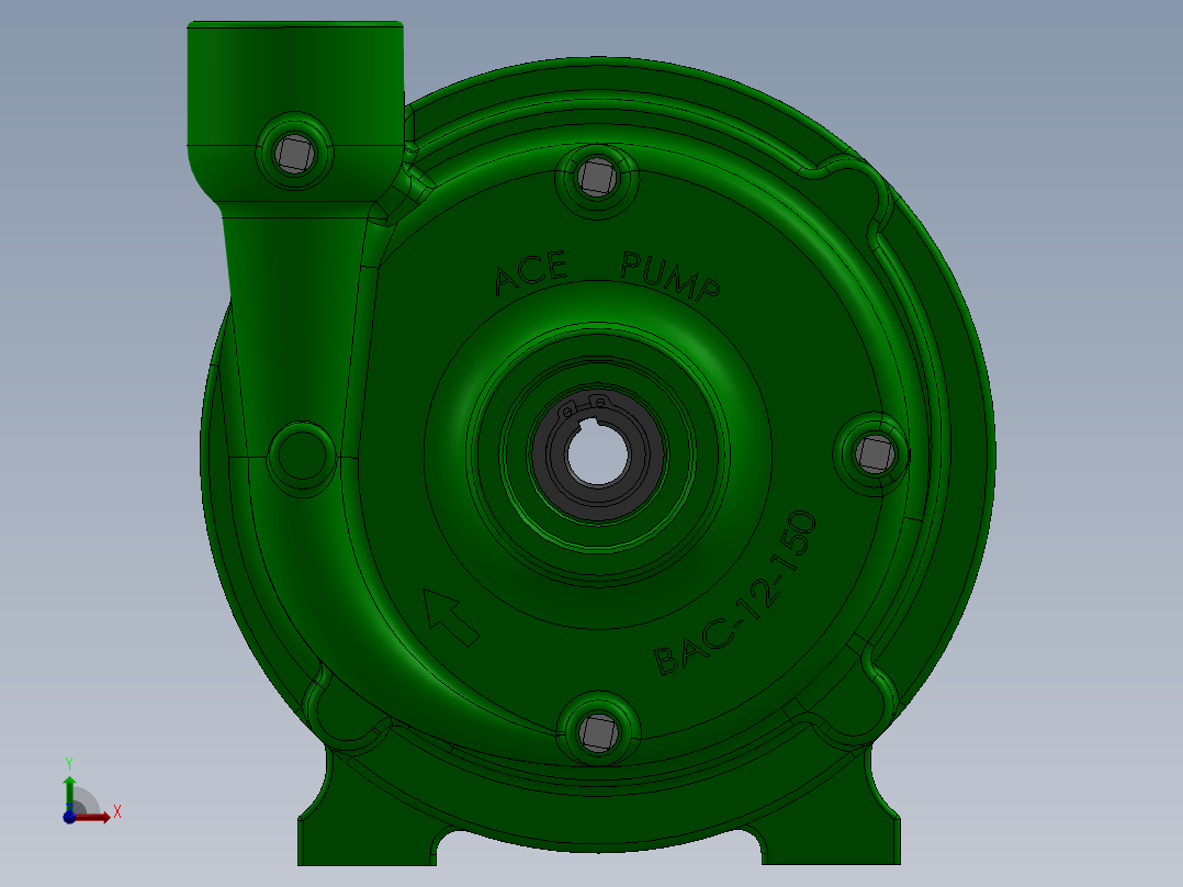 FMC-150-MAG皮带驱动离心泵模型前视图